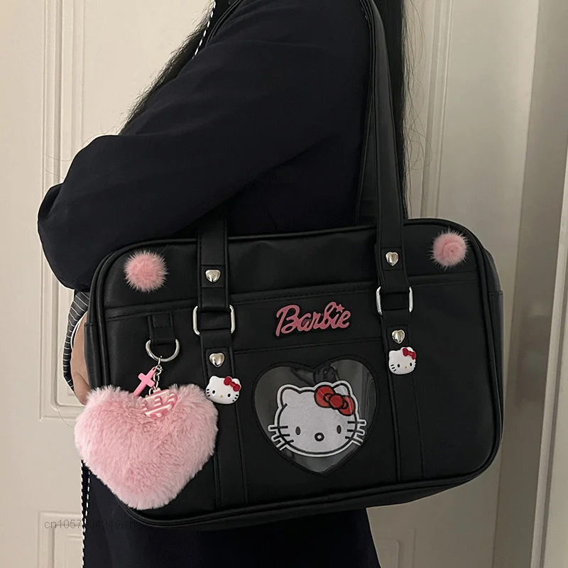 Sanrio New Bags Hello Kitty Luxury Design Handbags Women Fashion High Capacity Tote Bag Y2k College Lolita Shoulder Bags Handbag