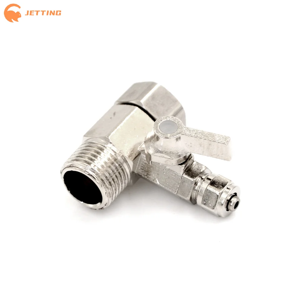 (New) 1Pcs 1/2'' to 1/4'' Ball Valve Faucet Water Filter Adapter for Water Purifier Tap