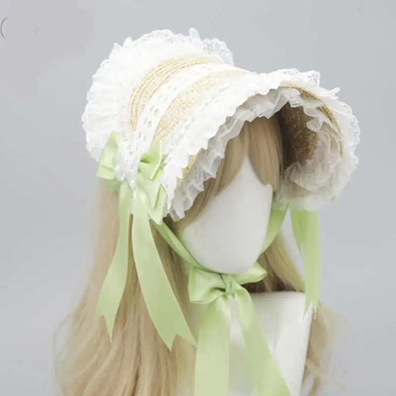 Y3ne victorien Bonnet en dentelle pour femmes filles TEAPARTY DRAYUP HAT CHEPIED