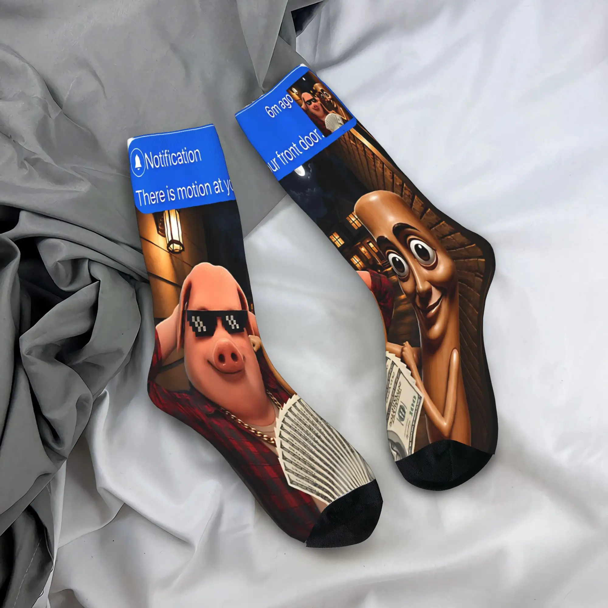 There Is Motion At Your Front Door Tung Tung Tung John Pork  Socks Merchandise For Men Women  Warm Socks