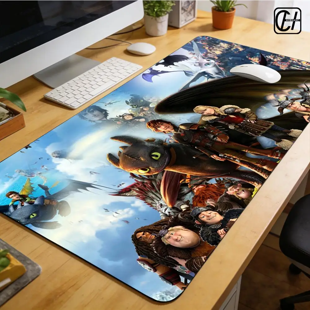 HTTYD H-How To T-Train Y-Your D-Dragon Mouse Pad XXL Mouse Pad Large Non-Slip Lock Edge Keyboard Pad Gaming Desk Mat Office Pad