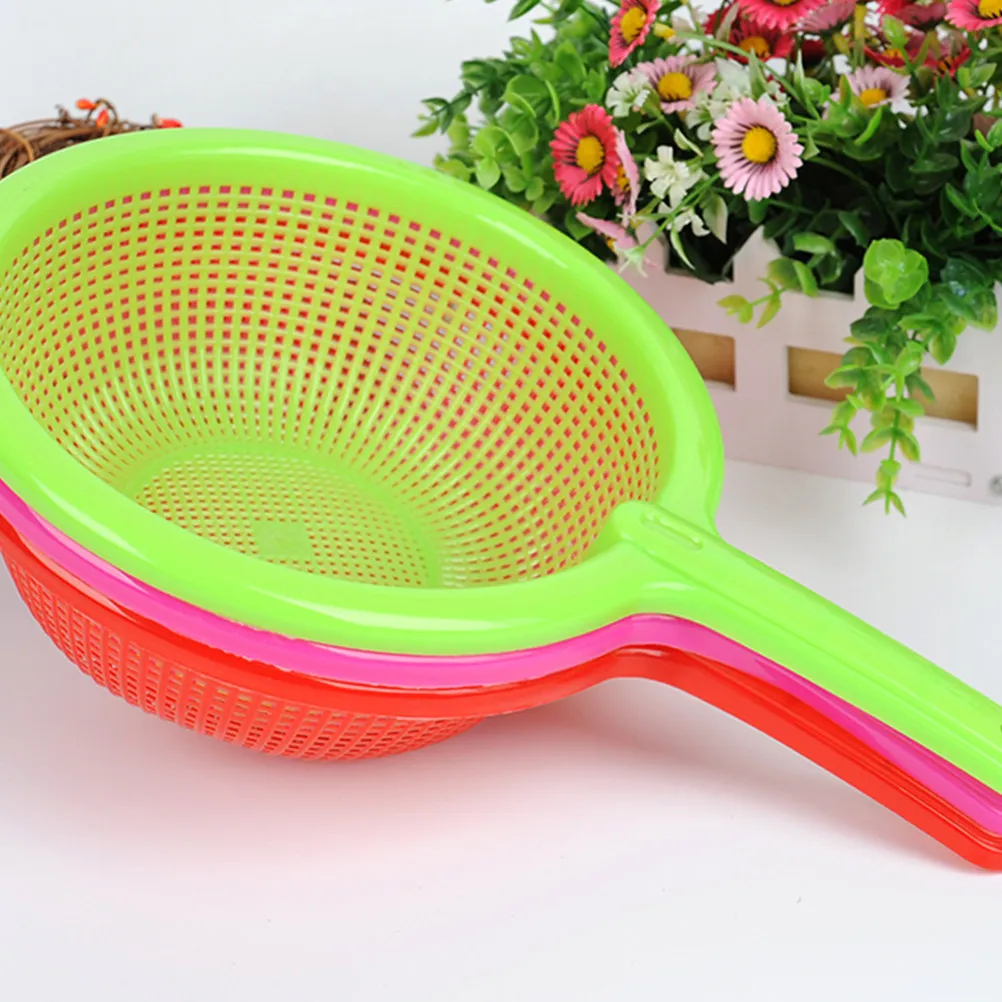 4Pcs Drain Basket with Handle for Rice Washing Fruits Cleaning Vegetables Straining Plastic Food Grade Eco Friendly Quick Dry