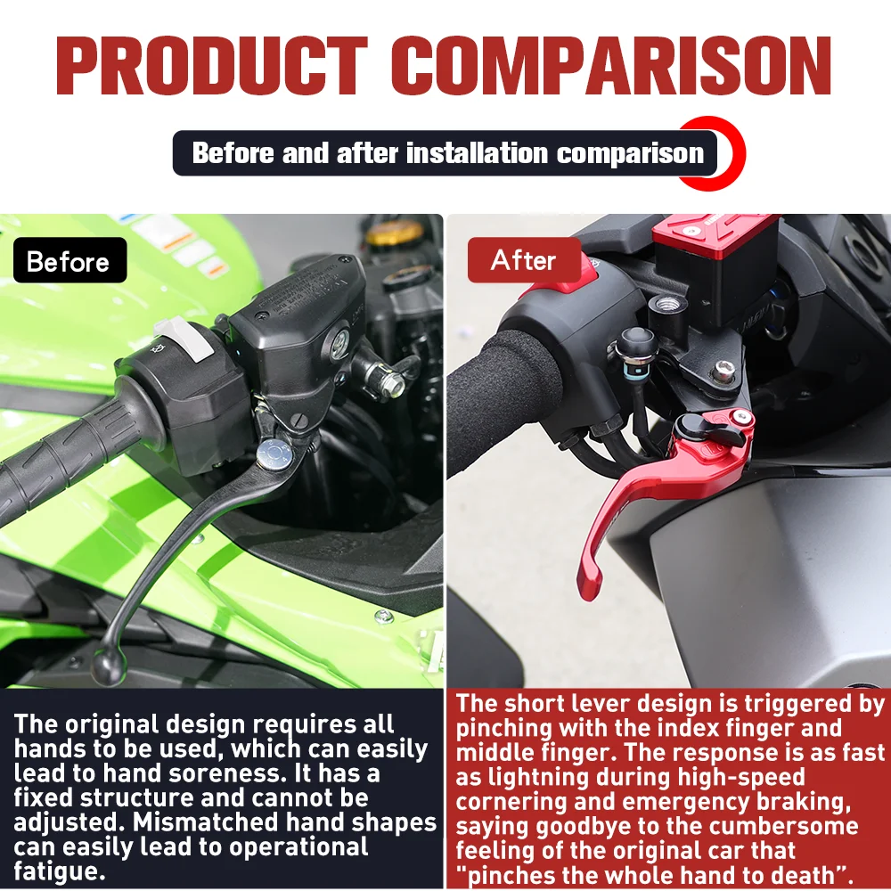 For ZX25R ZX4R ZX4RR Z900 Motorcycle Accessories Adjustable Brake Two Finger Short Brake Clutch Levers CNC Aluminum  Handle