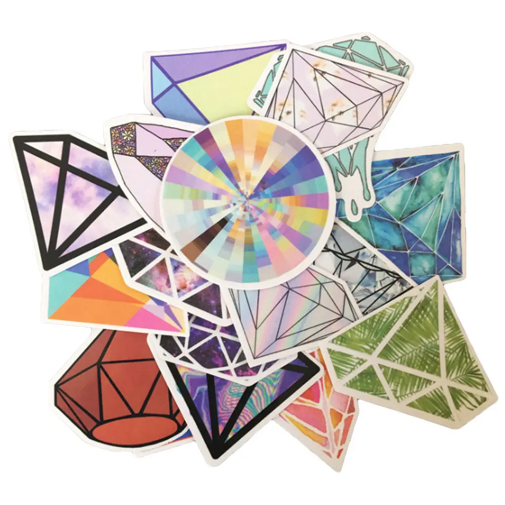 18 Pcs Diamond Shaped Stickers Transparent PVC Waterproof Non Fading Reusable Strong Adhesive Wine Cup Markers For Walls Desks
