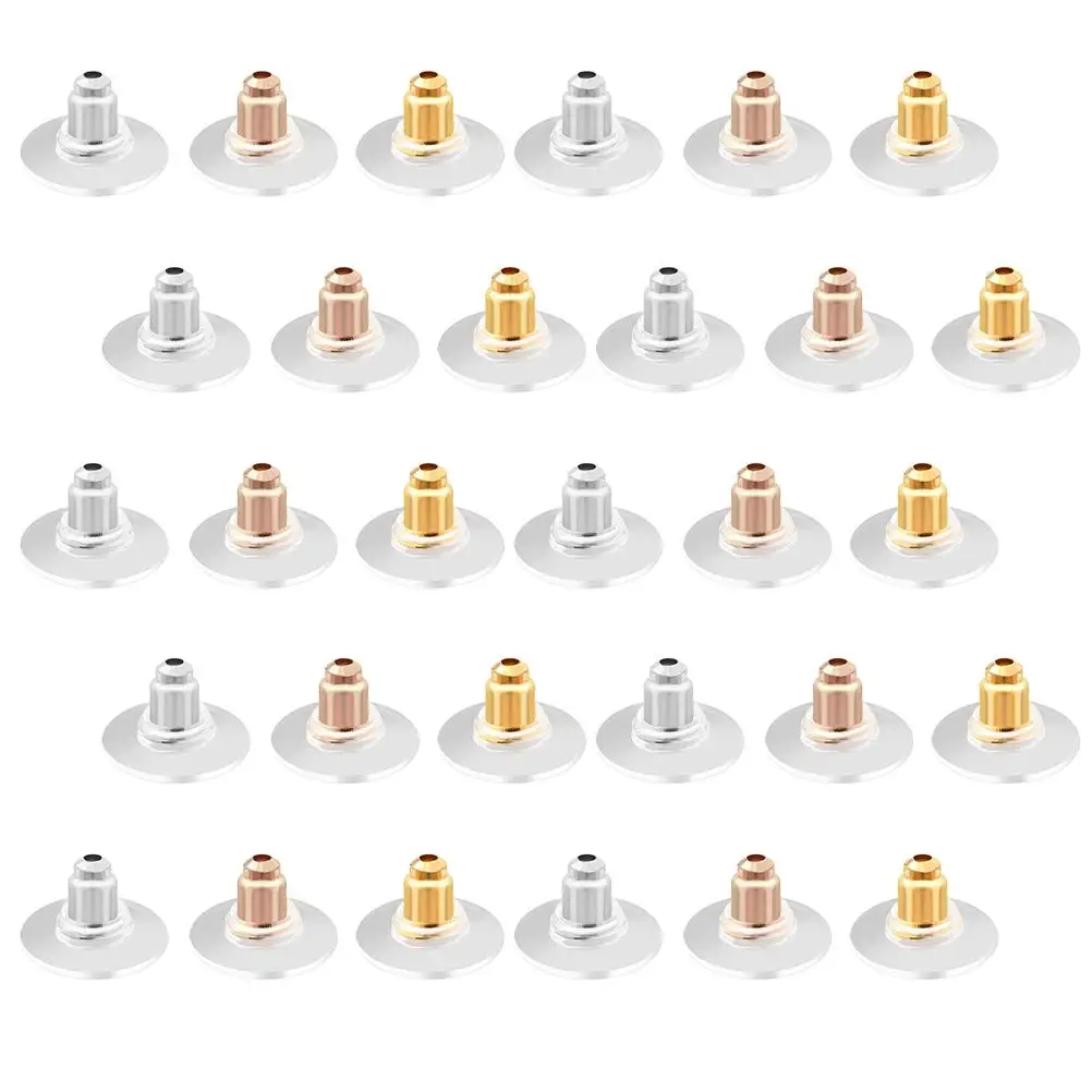 

300 Pcs Stud Fixing Device Jewelry Earrings Plug Accessories Plug Earring Back Clips Lapel Cap High Grade Material Durable