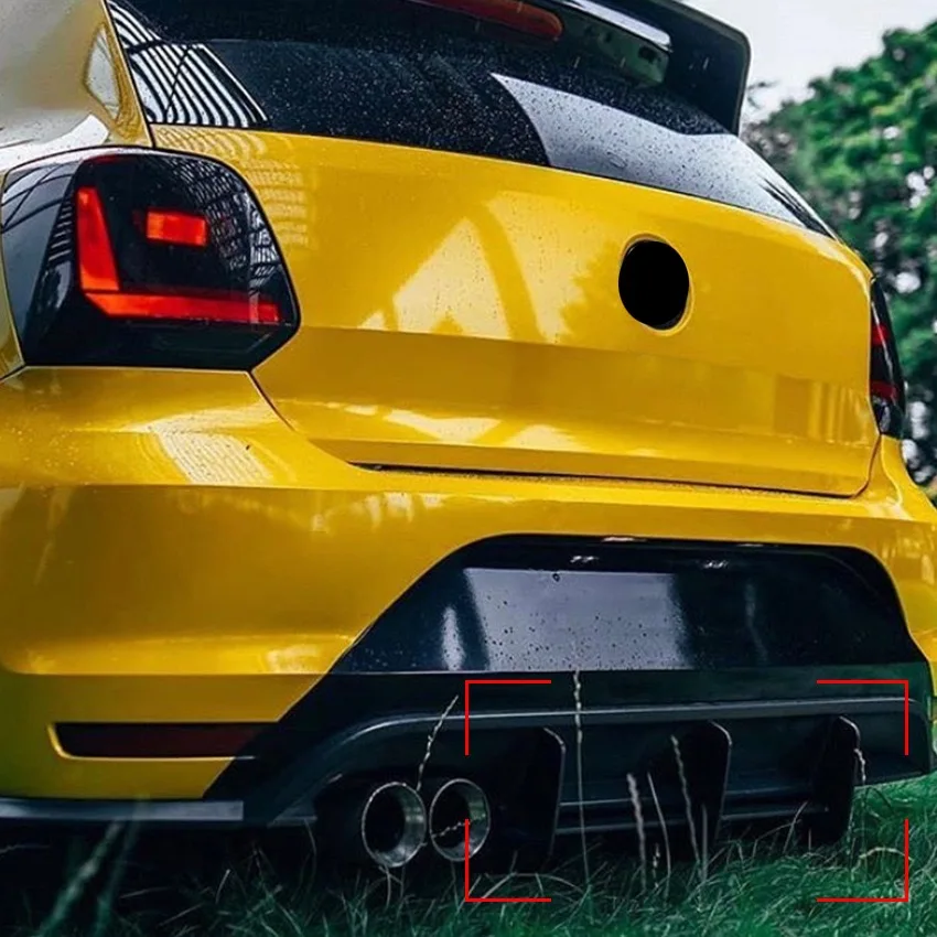 Car Rear Bumper Diffuser Spoiler Splitter For VW Polo MK5 GTI 6R 6C Two/Four Door Facelift 2010-2018 Body Kit Tuning Black