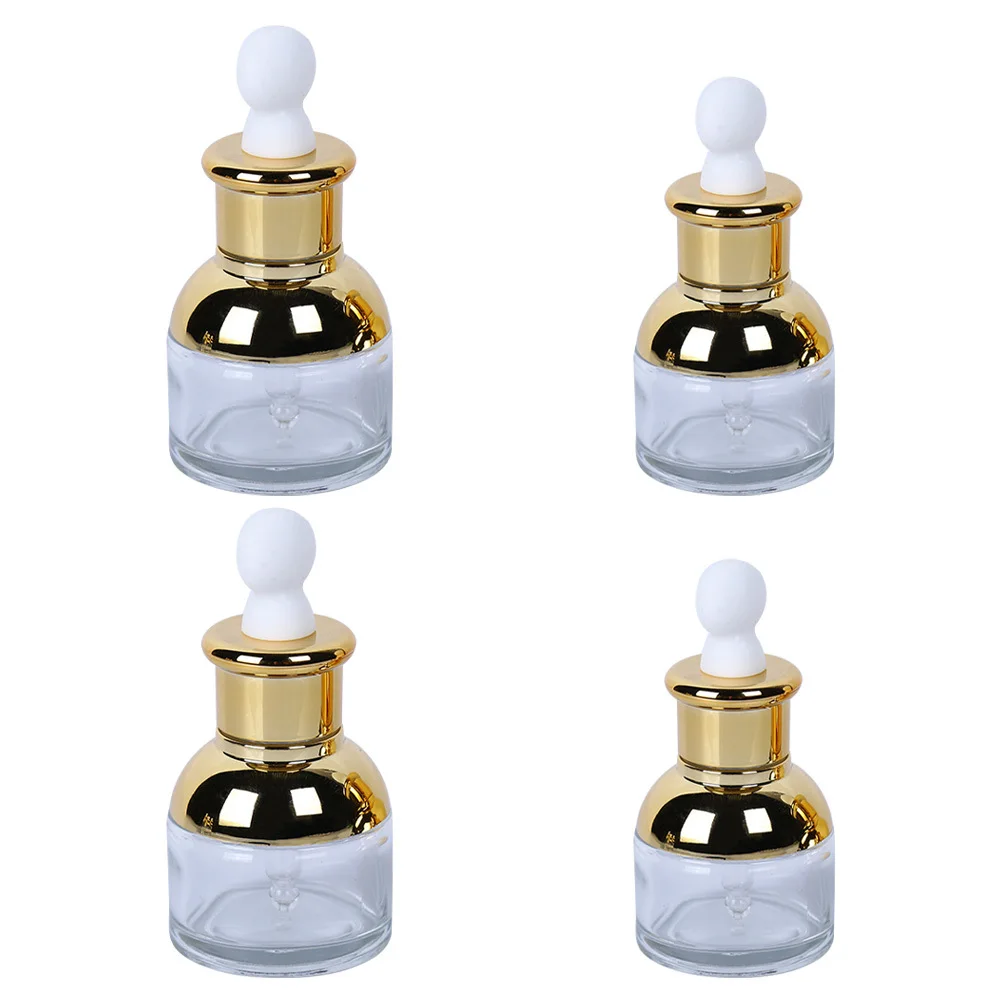 

4Pcs Dropper Bottle Set Small Refillable Glass Bottles Empty Oil Container Travel Essential Oil Sample Case