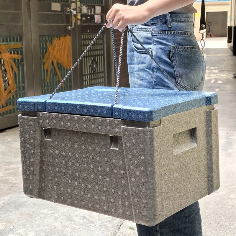 

Thiened Food ade Portable EPP Foam Box Insulated Cooler Box Outdoor Stall Selling Ice Cubes Preservation Transport Box