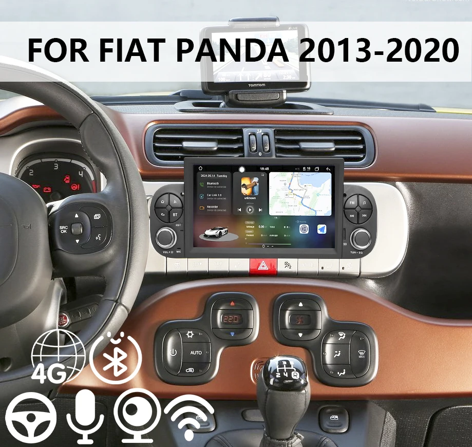 CHSTEK Car Bluetooth Player For Fiat Panda 2013-2020 Android 4G GPS WIFI Auto Handsfree Swap Autoradio Media Vedio Screen Stereo