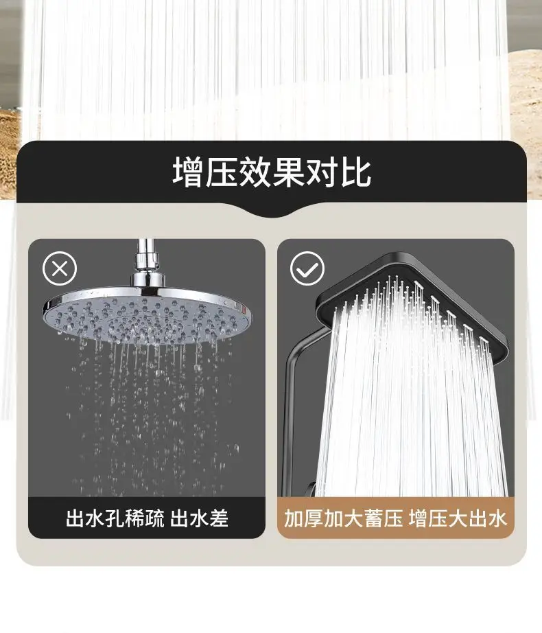 New 14in 36CM Big Panel Rainfall Shower Head Large Flow High Pressure Top Sprayer Supercharge Shower Head Bathroom Accessories