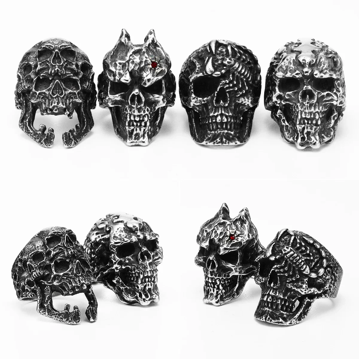 Scorpion Skull Men Rings Stainless Steel Women Jewelry Punk Gothic Rock Vintage Black Stylish Fashion Accessories Gift Wholesale - view 5