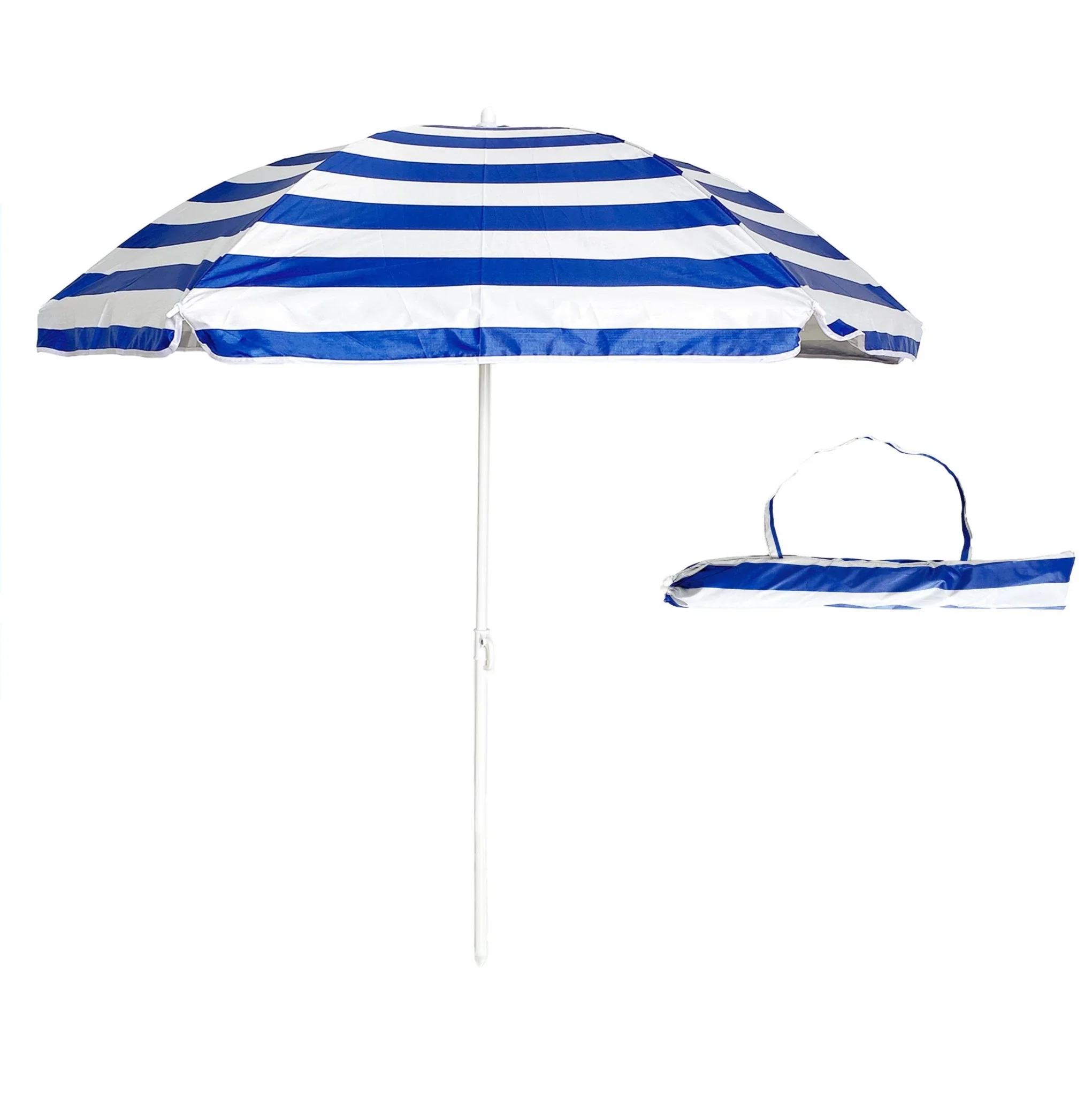 Sombrilla playa de Hierro diámetro 140-160cm Sombrilla para Playa, Jardín o Piscina Protección Solar UV50+