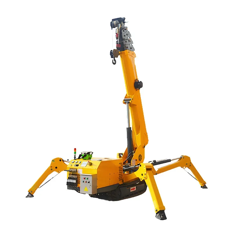 Electric Spider Crane 3 Ton Mini Hydraulic Boom Crawler For Factory Use Remote Control Spider Lifting Machine Spider Crawler 