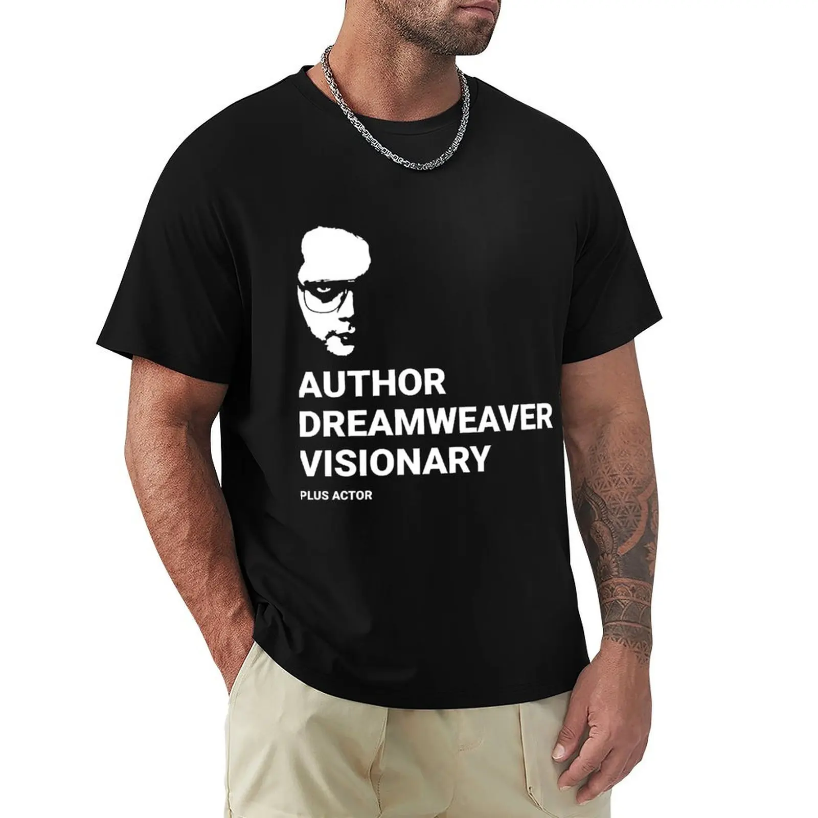 Cadeaux pour hommes, t-shirt à manches courtes, coupe ajustée, avec motif graphique Author Visionary, imprimé classique