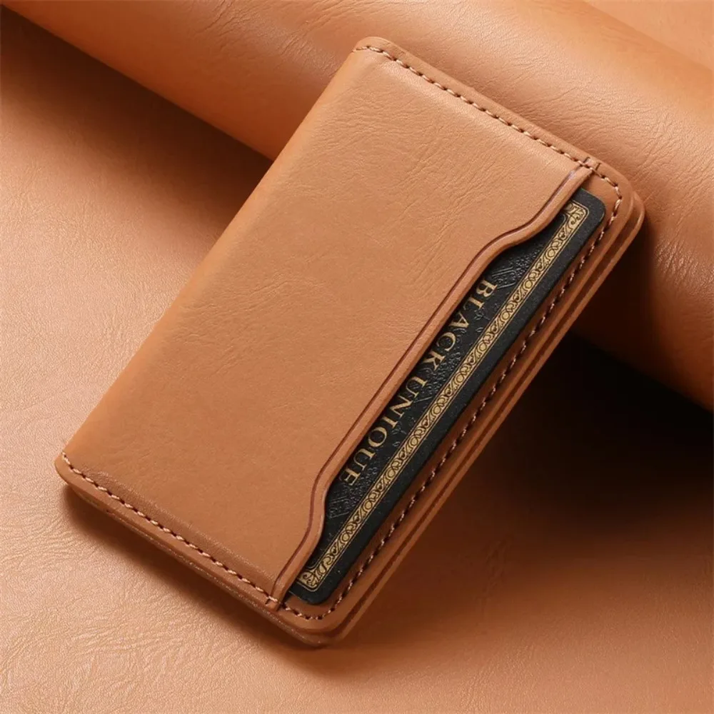 Funda de tarjeta de funciones magnéticas Magsafe de alta gama para negocios para Iphone 17 Air 16 PU, soporte de billetera de cuero personalizado para hombres y mujeres