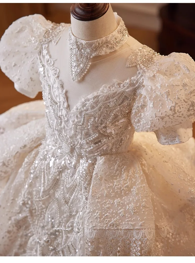 Vestido de princesa para niña de las flores, vestido de novia para niños, disfraz de actuación de piano