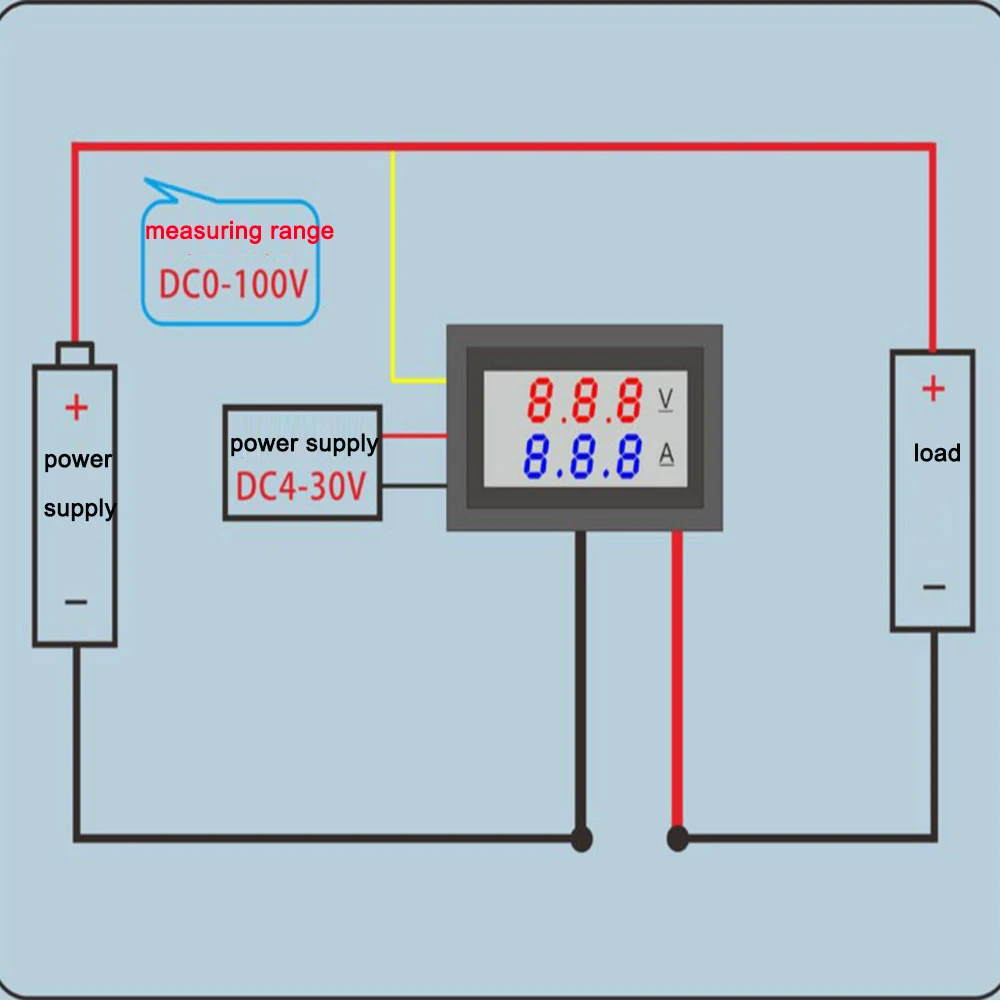 DC 0-100V 10A voltmetro digitale amperometro doppio Display rilevatore di tensione misuratore di corrente pannello Amp Volt Gauge 0.28 \