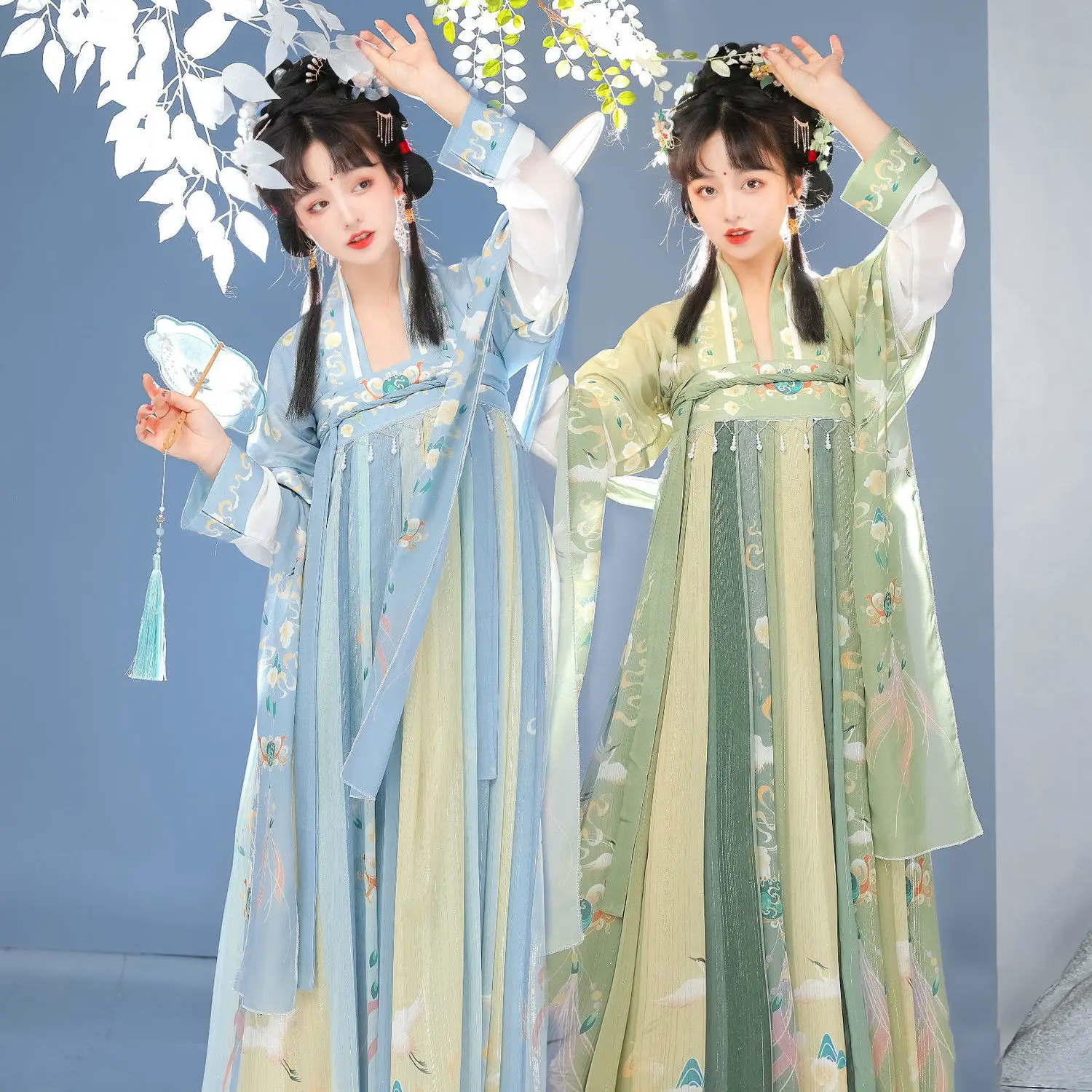 

Chinese Hanfu Dress Yongyexinghe LingMiaoMiao yushuxin Ancient Women embroidered print Costume Hanfu Ru skirt Full Set