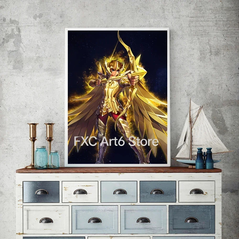 1PCS Póster Mural Decorativo sin Marco de Anime Clásico Japonés Gold Saint Seiya, Lienzo Impreso y Arte de Pared para Habitación