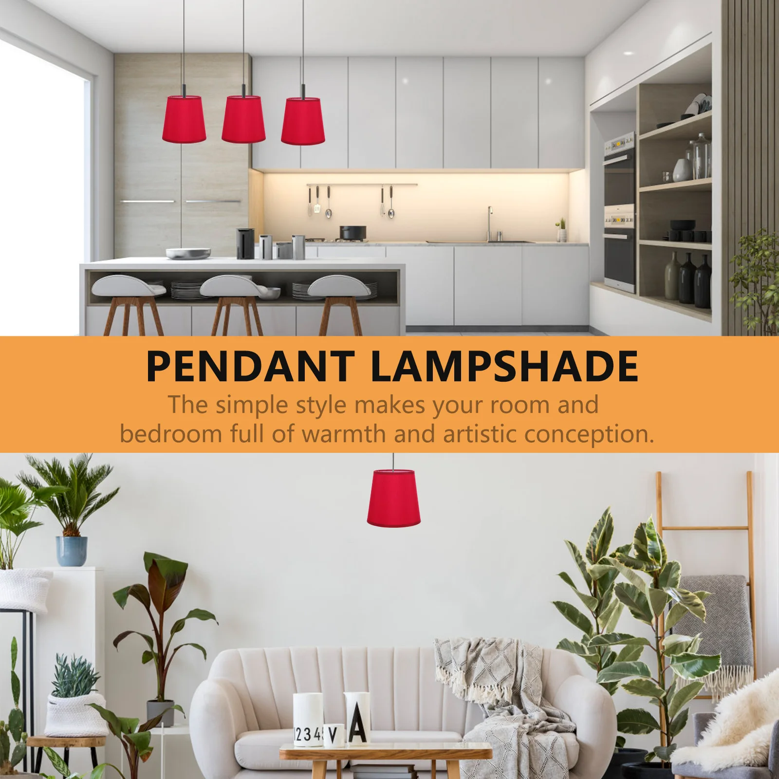 

Lamp Shades Accessories Cloth Light Cover Pendant Burlap Shade Red Woven Protective Dust Proof Simple Style Bedroom Decor