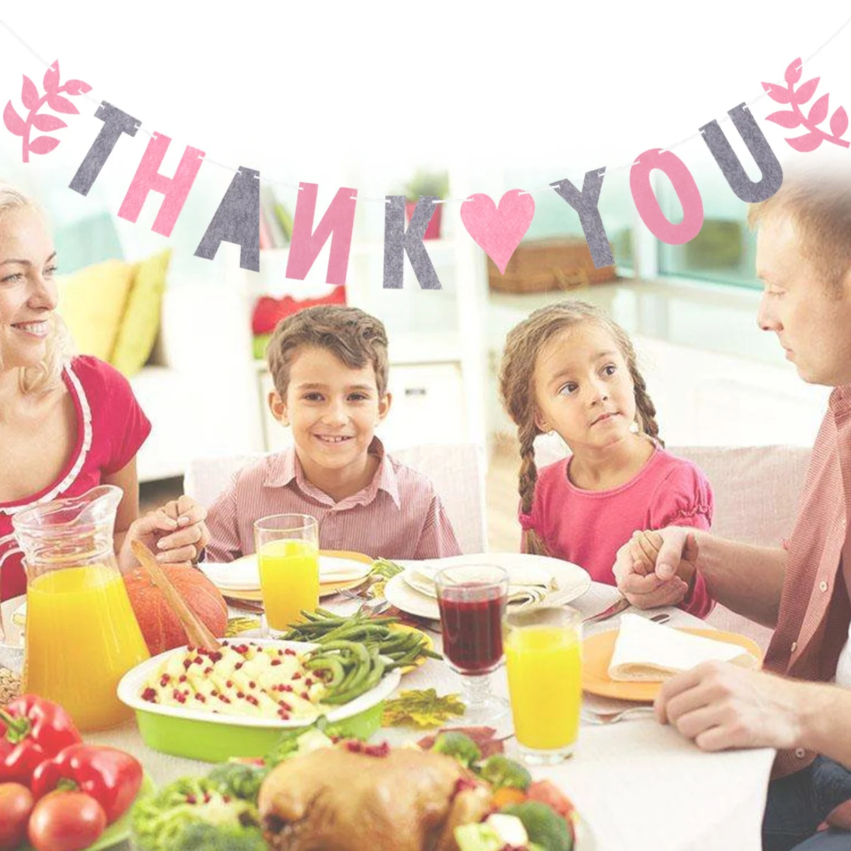 

3.5 Meters Thank You Letter Bunting Garland Thickened Non Woven Fabric For Thanksgiving Day Wedding Party Home Decor Decorations