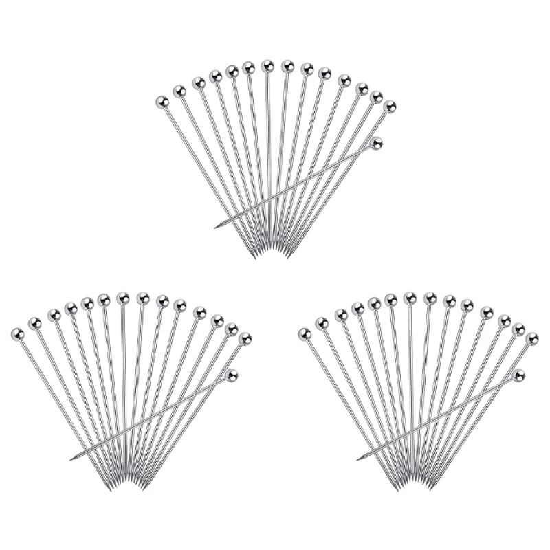 

45Pcs Cocktail Picks, 4 Inch Reusable Stainless Steel Martini Picks Cocktail Toothpicks For Olives Appetizers Sandwich