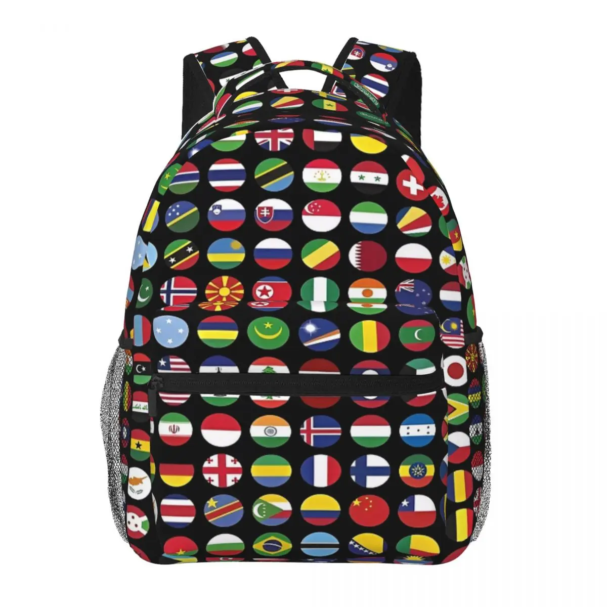 Flags Of The World Backpack for Men Women Fashion Student Business Daypack College Shoulder Bag 16in