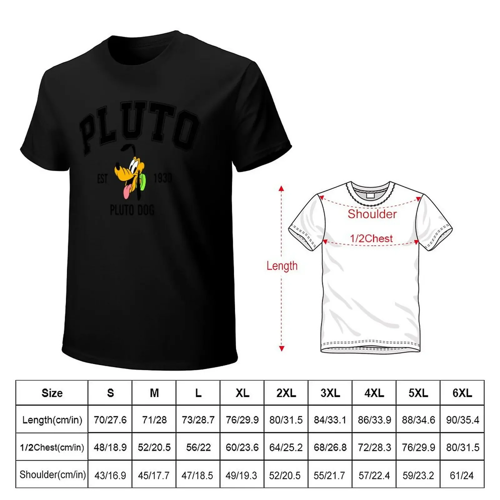 P L U T O Dog EST 1932 T-Shirt summer tops quick-drying vintage graphic tee animal prinfor boys men t shirts high quality