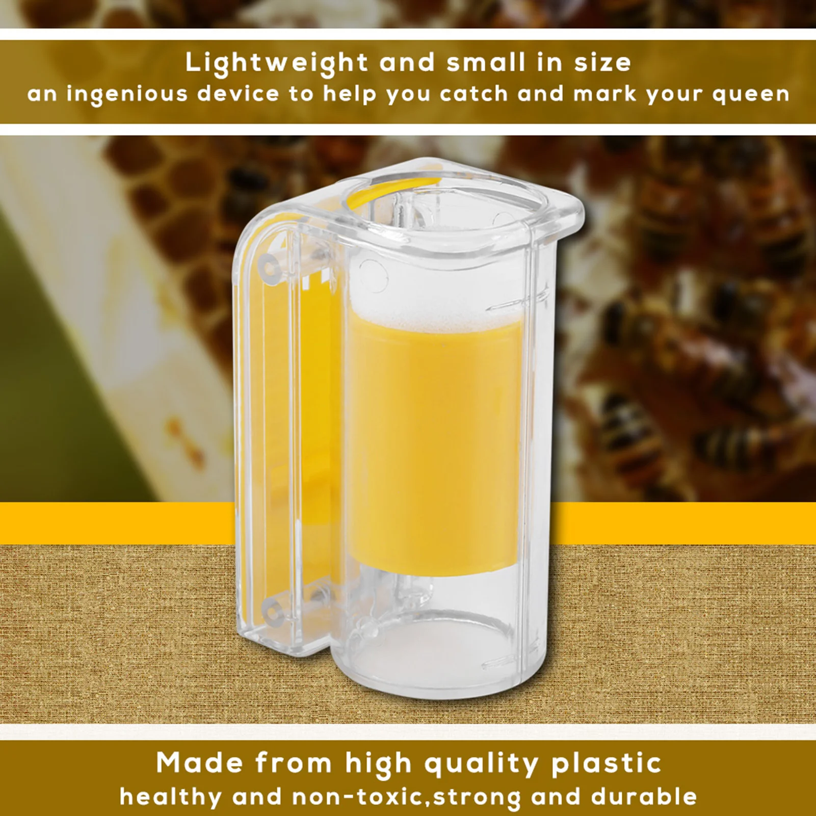 One Handed Plastic Queen Bee Marking Catcher with Plush Cushion Marker Plunger Professional Beekeeping Tool