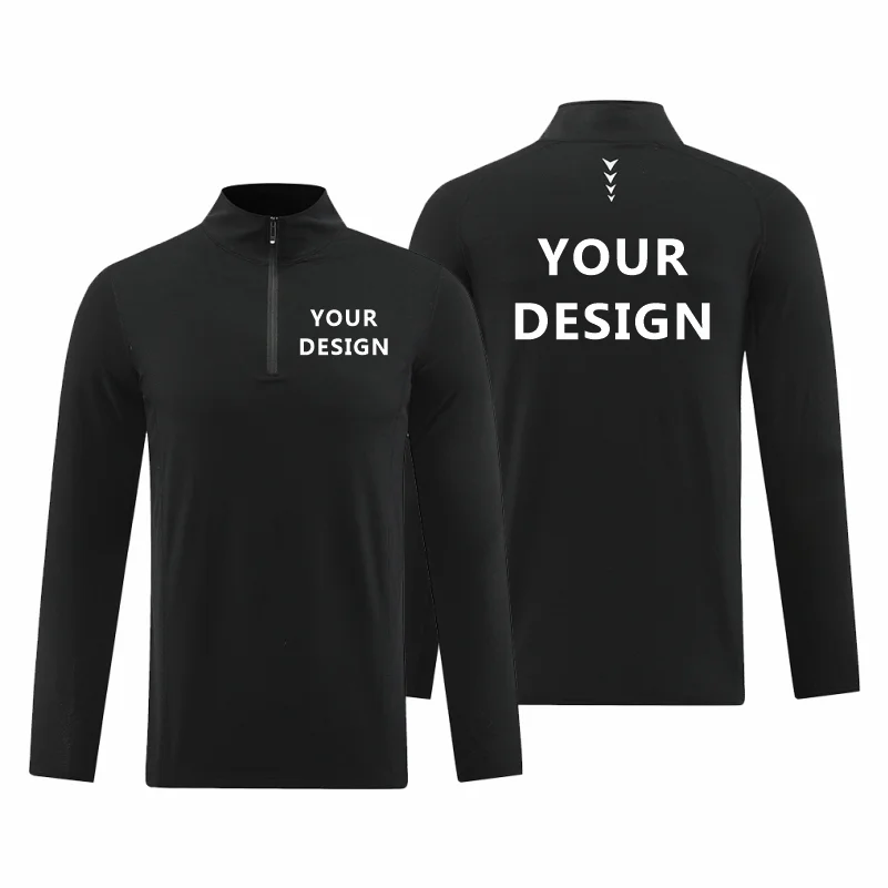 3-Piece Men's Autumn Fitness Long-Sleeved Quick-Dry Running Sweatshirt Half-Zipper Training Top