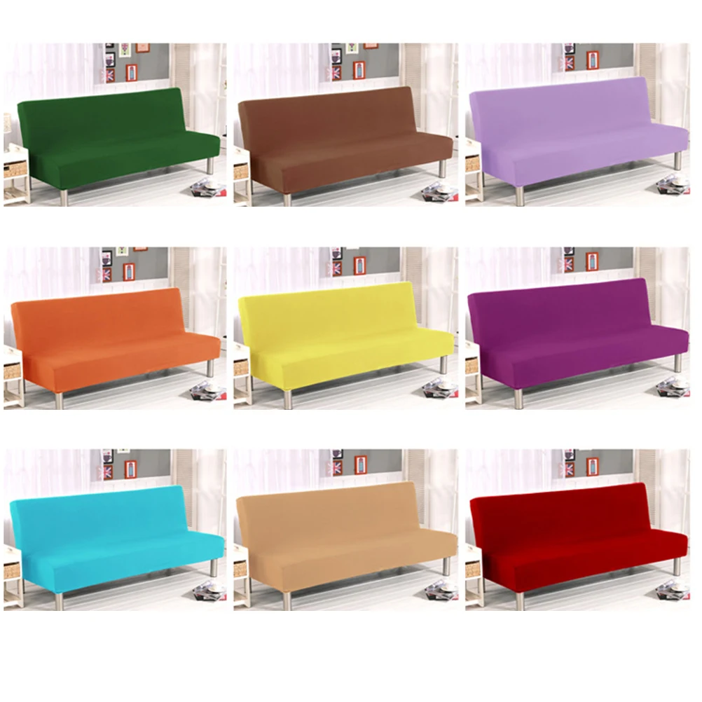 

Stretchy Sofa Covers Solid Color Full Coverage Couch Cover Anti- Slipcover Furniture Protector Cover Size L(Black)