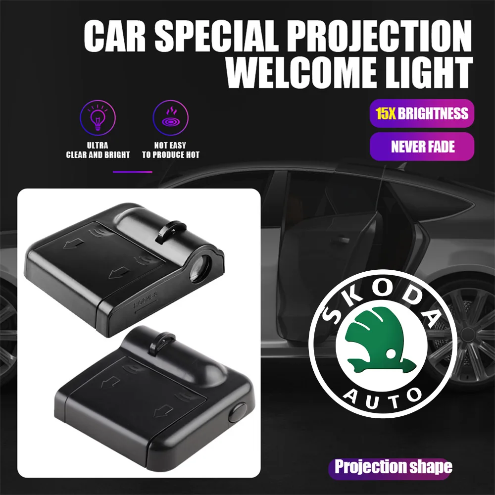 

1pcs Car Door Emblem Projector Light Wireless Welcome Lamp Auto Accessories For Skoda Fabia Rapid Superb Octavia A 5 a 7 2 Karop