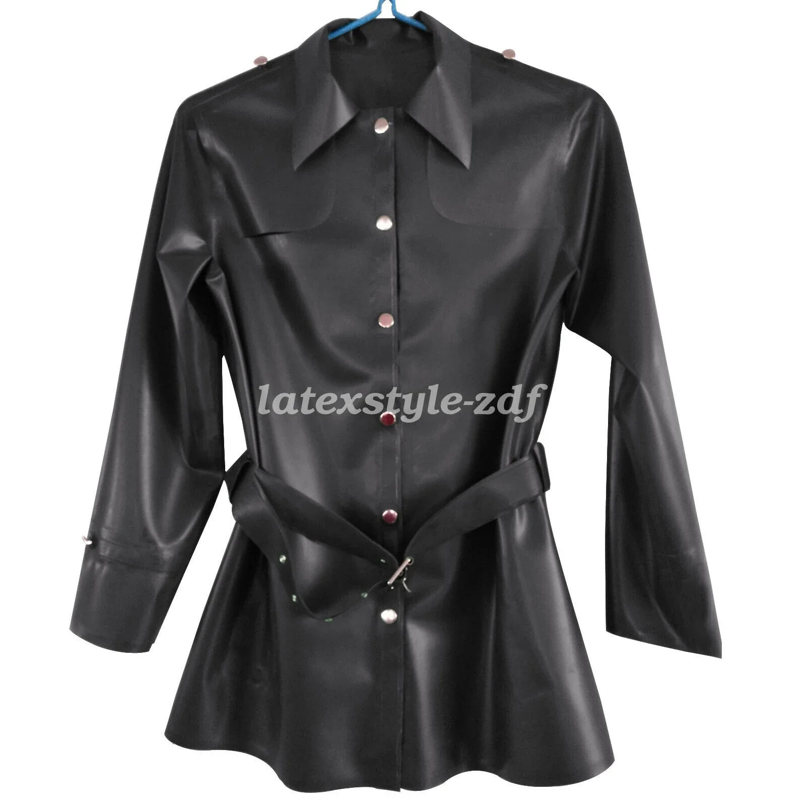 costume party Latex Rubber Men Or Women Handsome Motorcycle Black Jacket Size XS-XXLcosplay