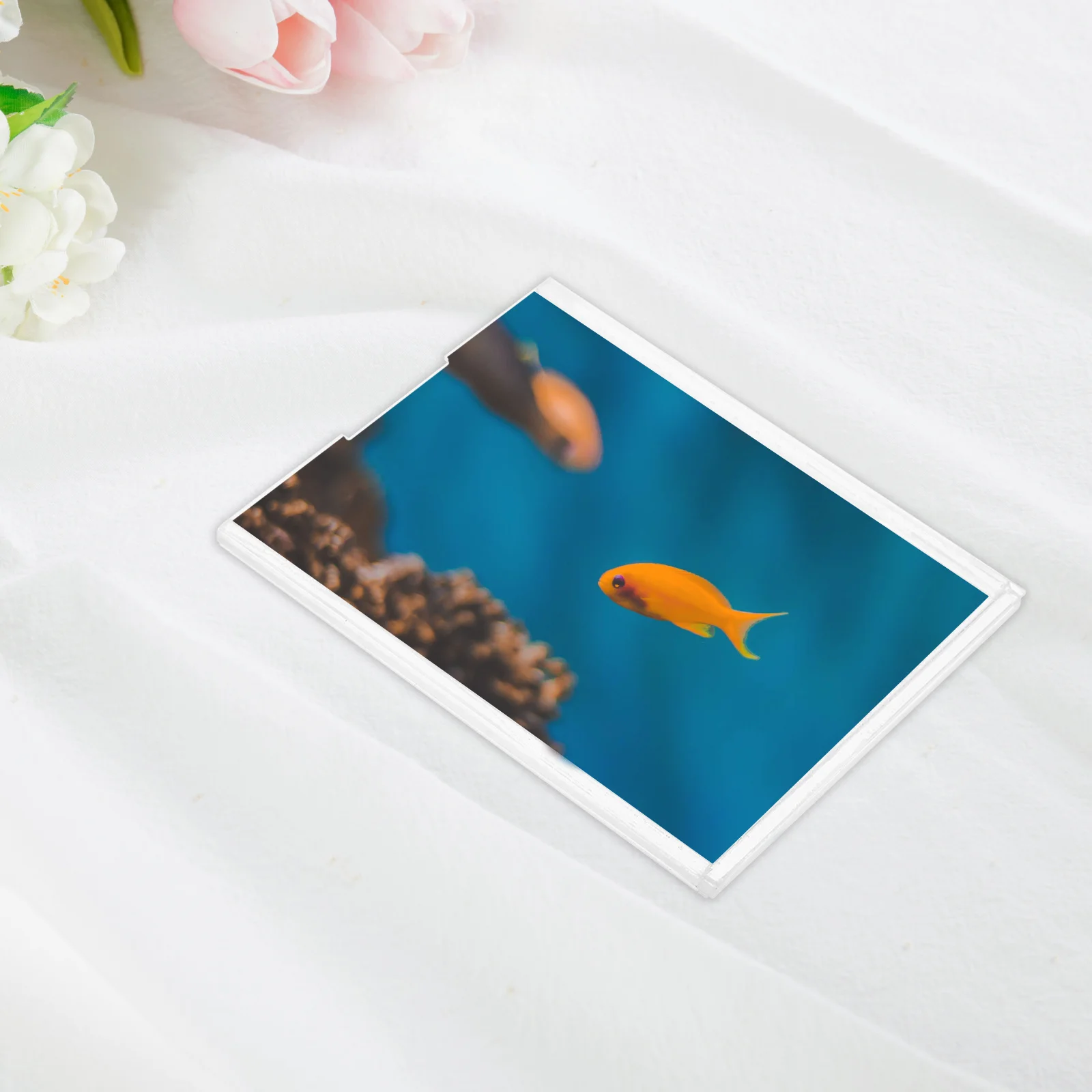 4 قطع من حاملي البطاقات الشفافة من الأكريليك منظم بطاقات العمل، حامل عرض مزدوج الطبقة لثيقة حامل قائمة الاستقبال المكتبية #1