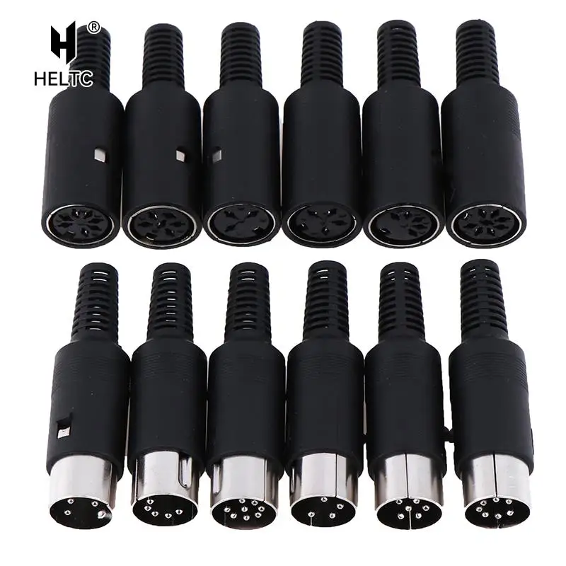 1Pc Male/Female DIN Plug Socket Connector 3/4/5/6/7/8 PIN Chassis Cable Mount Chassis Cable Mount With Plastic Handle