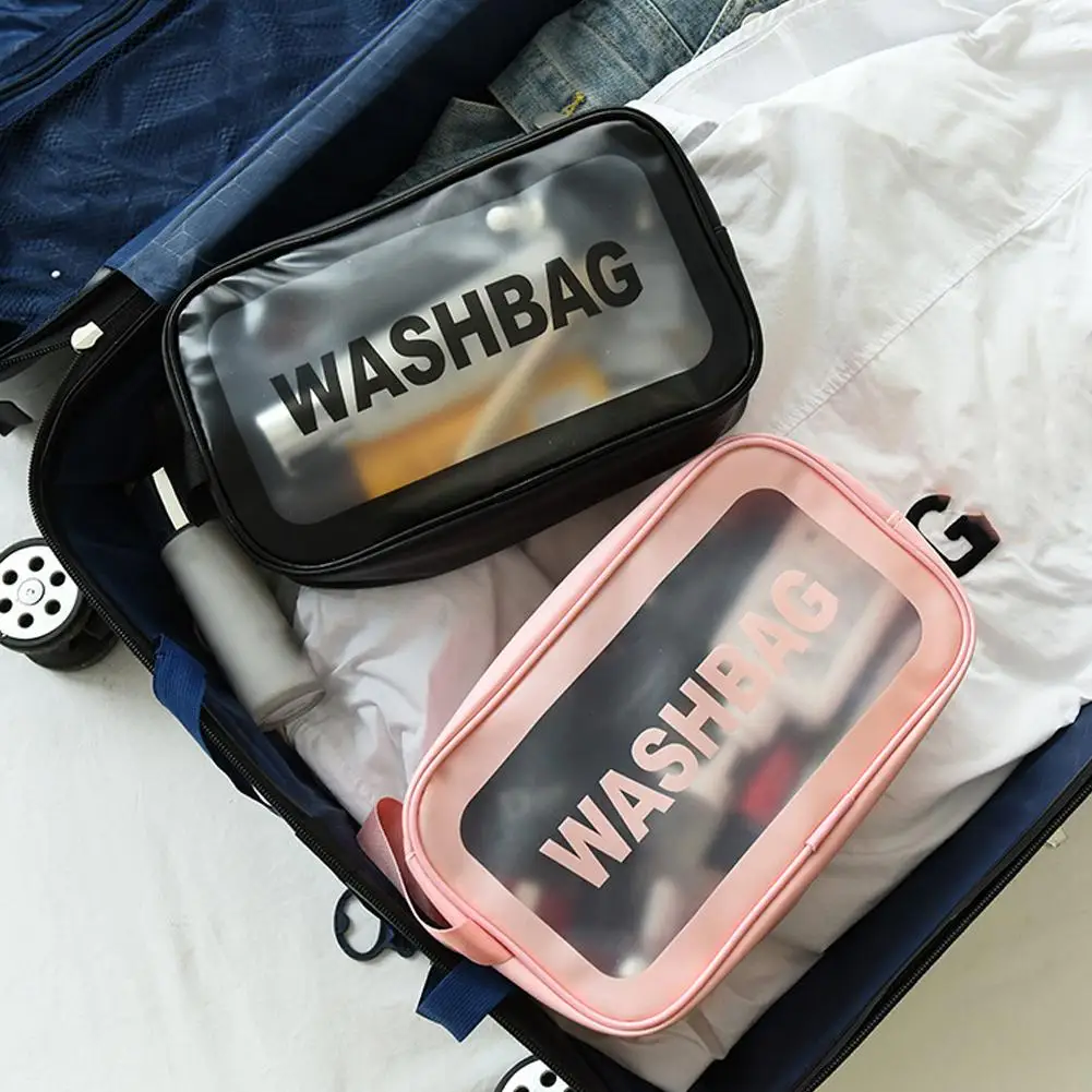 Transparent Cosmetic Bag PVC Women Zipper Clear Makeup Bags Beauty Case Travel Make Up Organizer Storage Bath Toiletry Wash Bag