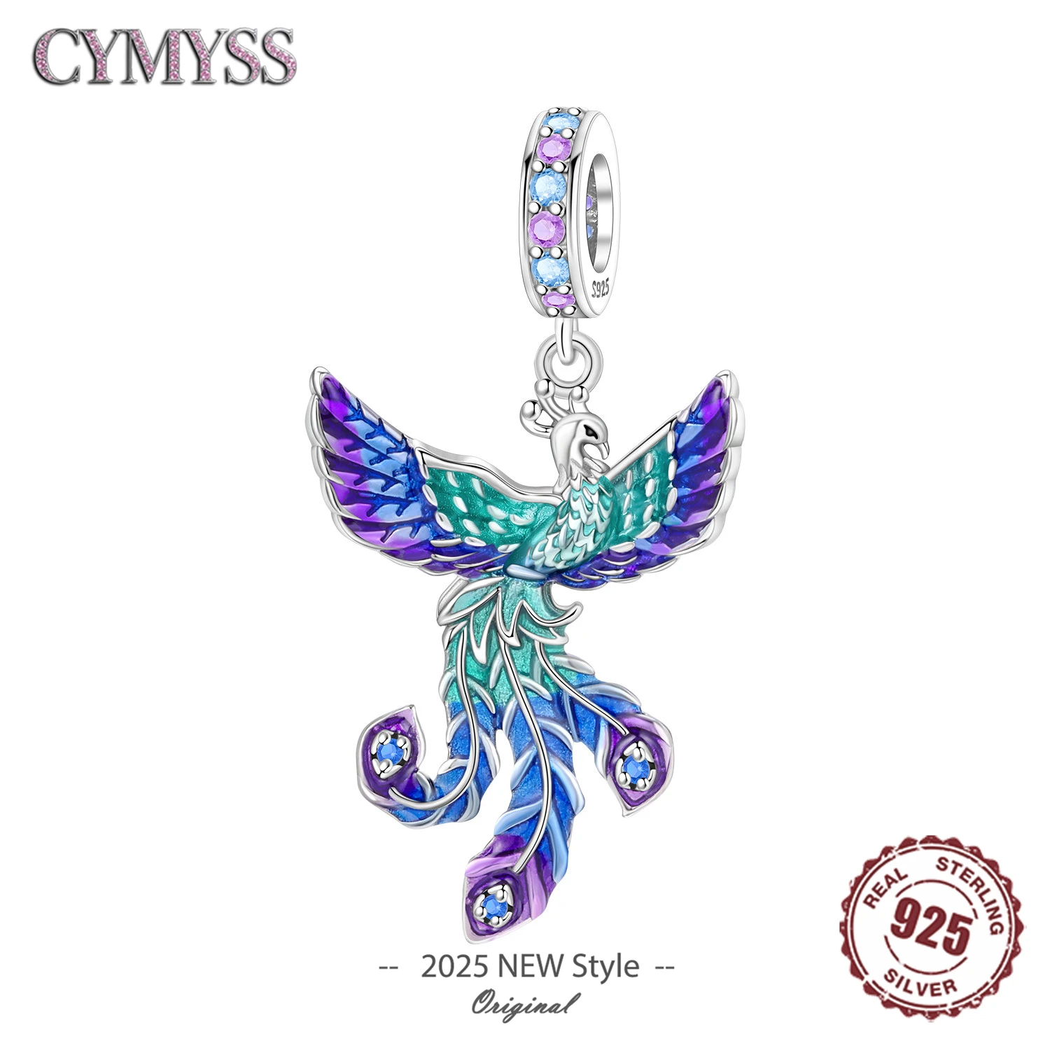 

Оригинальная горячая Распродажа, подвески из бисера, стерлинговое серебро 925 пробы, кулон Lucky Eternal Phoenix, подходит для браслета, ожерелья, ювелирные изделия своими руками, подарки