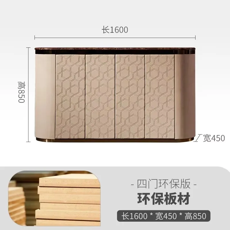 GZ-10 Light Luxury Dining Side Cabinet Restaurant Storage Hong Kong Style Bedroom Marble TV Cabinet High-end