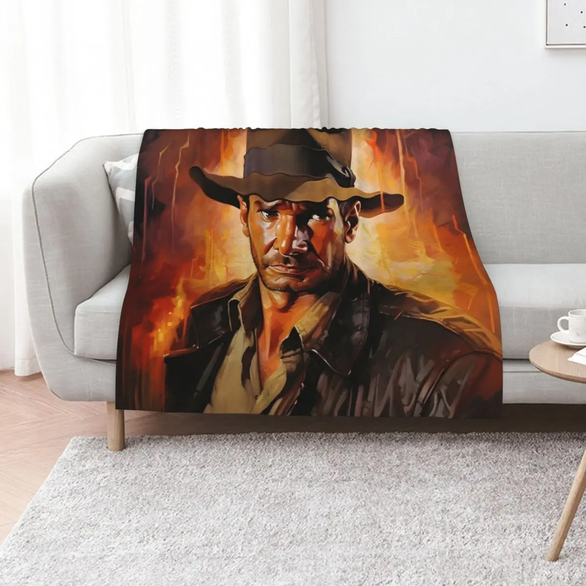Indiana Jones Artwork Throw Blanket Bed covers halloween Weighted warm for winter Luxury Thicken Summer Blankets