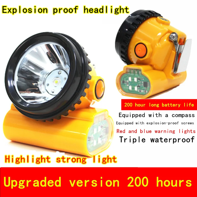 Explosion Proof Mining Lamp 200 Hour Upgraded Version, New Cordless Led Mining Lamp with Strobe Light, Strong Light, Coal Mine U