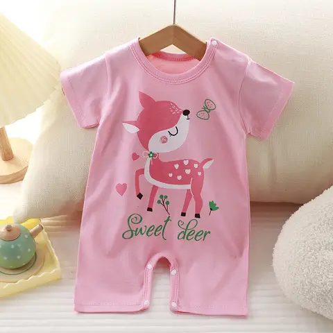 2025 New children clothing Newborn Cotton Thin Clothes Summer Treasure Baby Short-sleeved Romper Boys Girls Jumpsuit Rompers