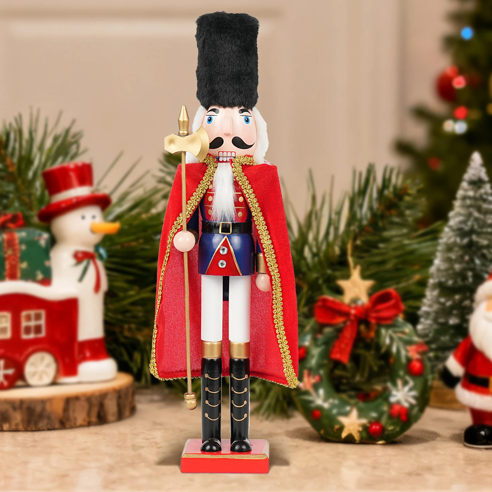 

2025 Edition Collectible Nutcracker Soldier Unique Handmade Christmas Desktop Decoration, Festive Holiday Centerpiece