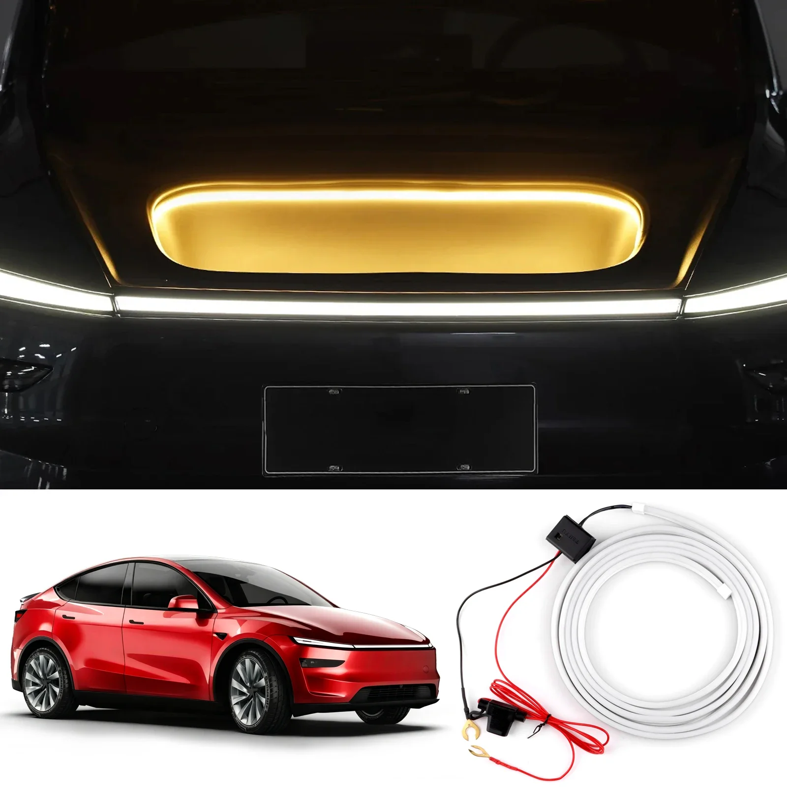 Ambient Surround Trim Front Trunk Light For Tesla Model YL Model Y Juniper 2026 2027 2028 Bright LED Strip Lamp Car Accessories