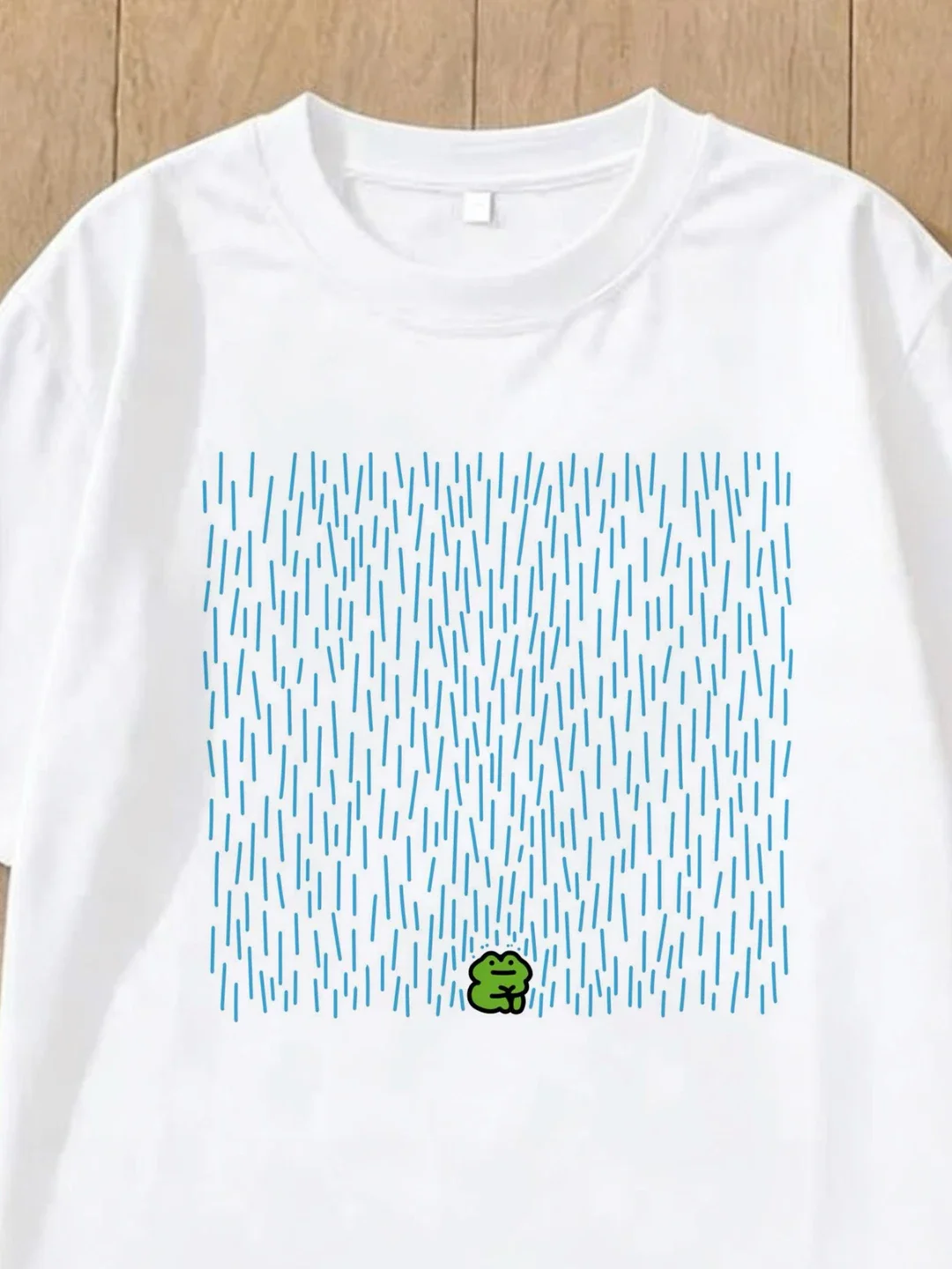 Romantic Frog Text Print Heavyweight Short Sleeve T-Shirt Unisex Casual Wear Breathable Cotton Summer Top for Couples