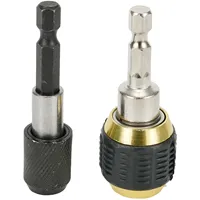 2Pcs/set 60mm Keyless Drill Chuck Driver 1/4in Hex Shank Drill Bit Quick Change Convertor Adapter Tool