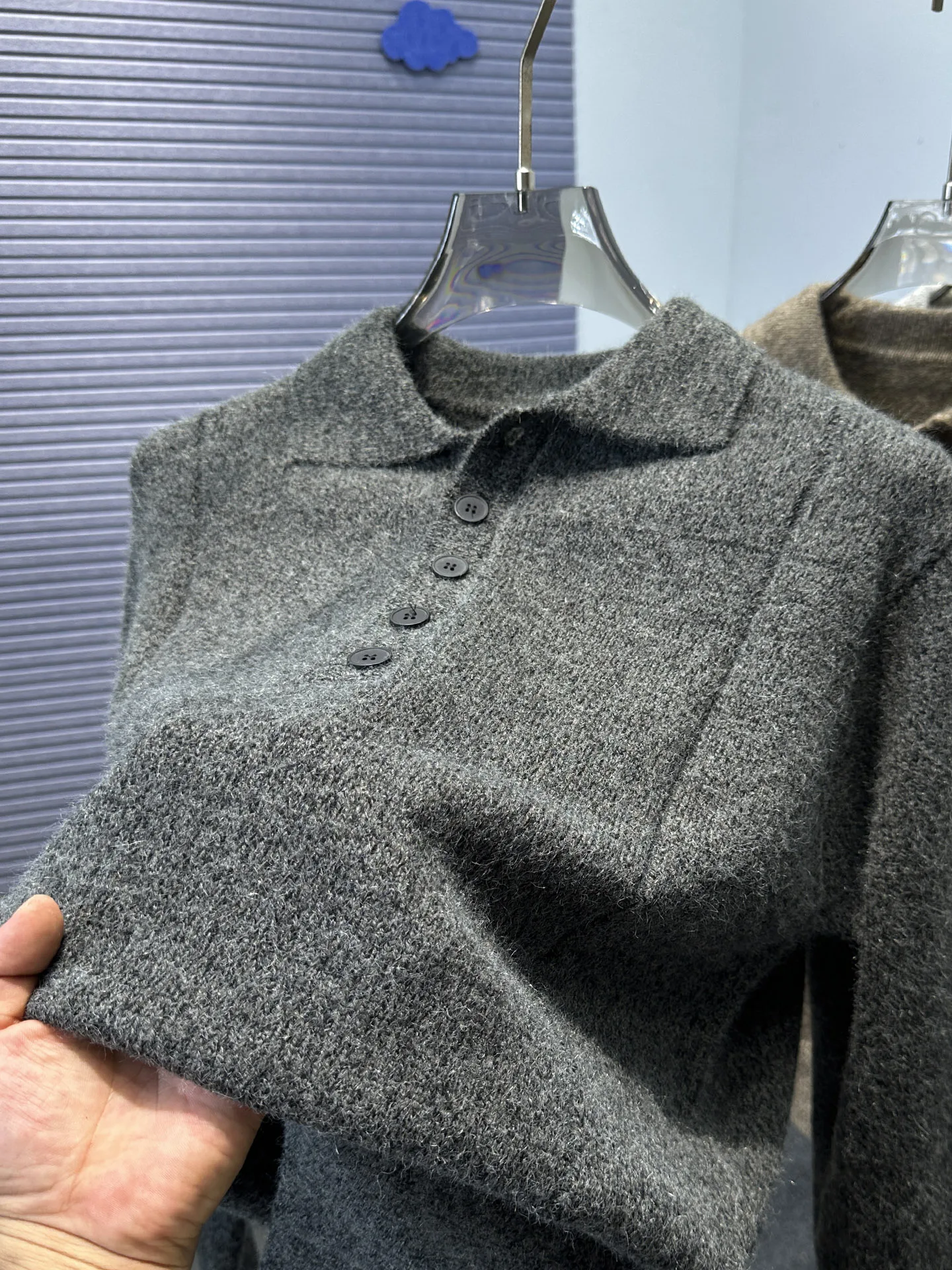 

Thiened Knitted irt Collared Sweater Men Casual Sle Overhead Autumn Winter New Arrival Faionable Youth And Middl...