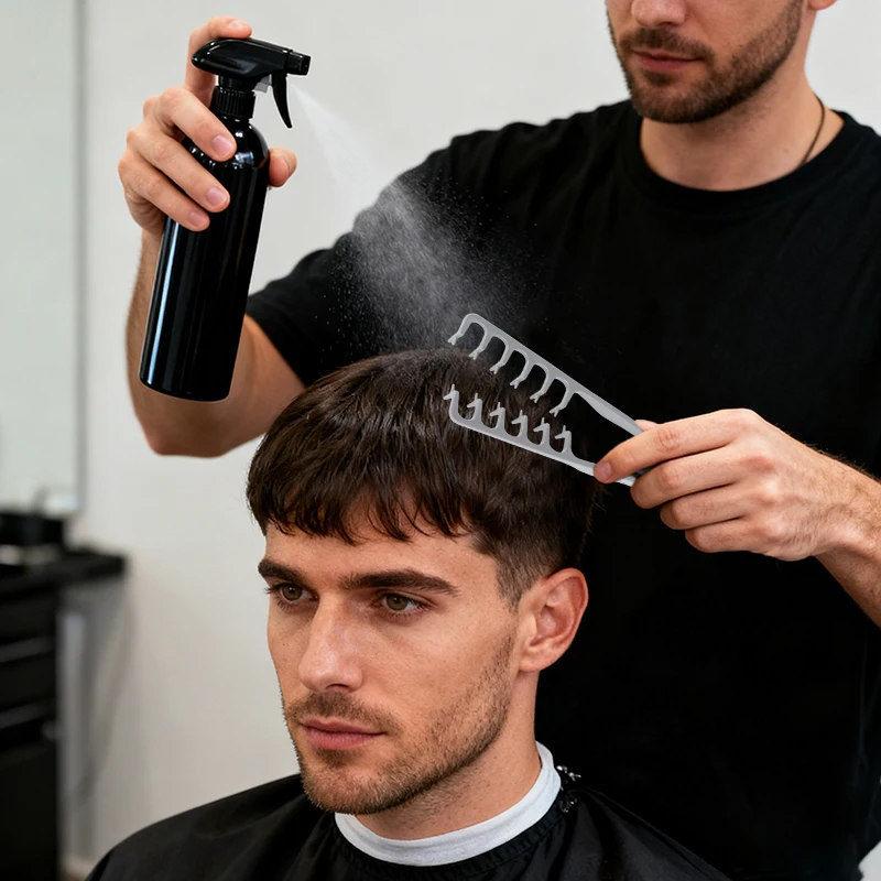 New 500ml Hairdressing Spray Bottles&Olumizing Wide-Tooth Hair Styling 2 In1 Comb Barber Hair High Pressure Water Refillable Can