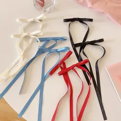 2Pcs Ribbon Long Bow Hairclips Headband Wedding Jewelry Long Ribbon HairpinsHair Hair Accessories Trend ClipHair Clip Women