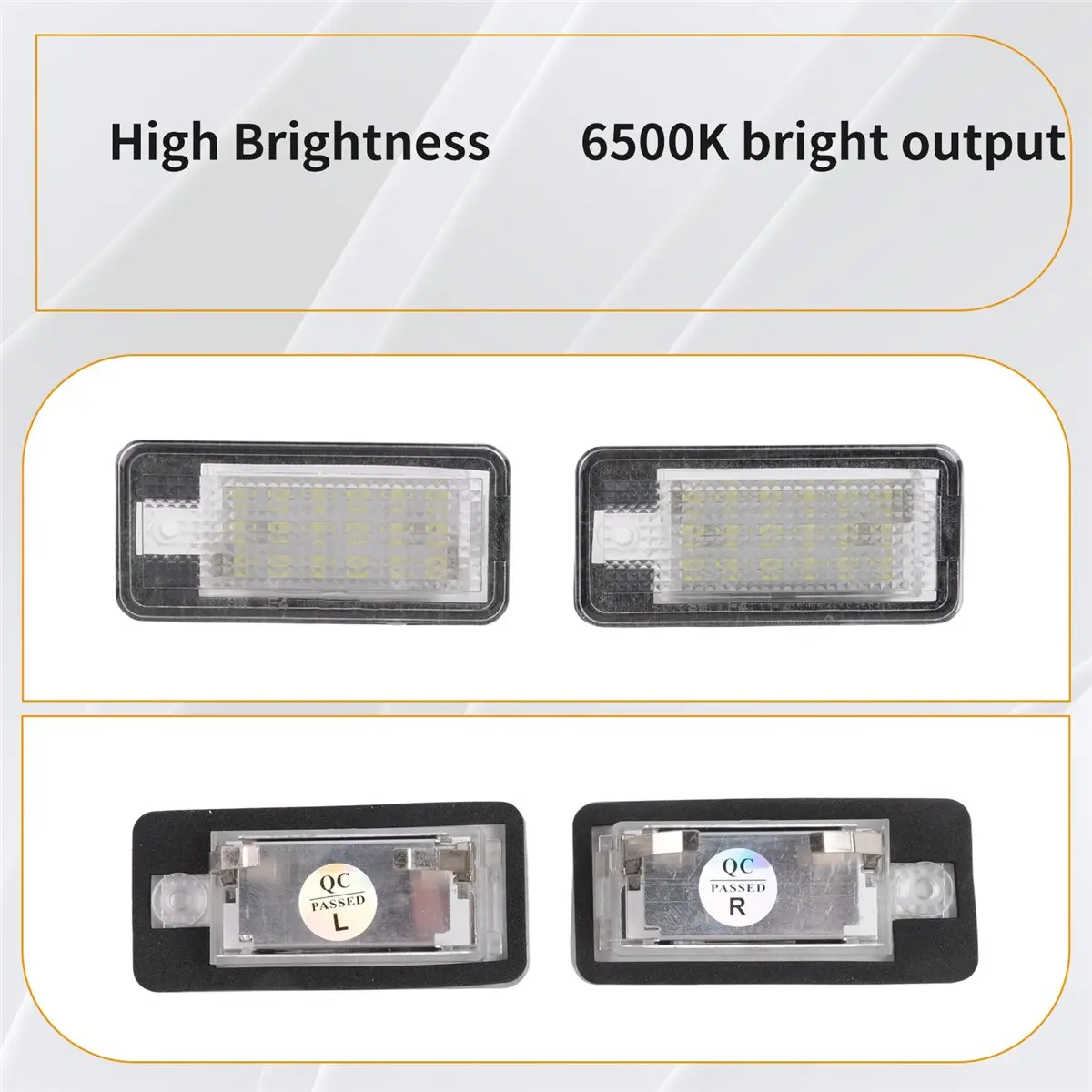 #41K Car LED License Number Plate Light Lamp White for -Audi A3 S3 8P A4,A4 License Light,(Black&white)
