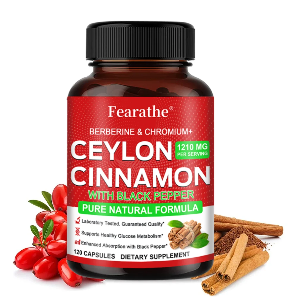 Organic Ceylon Cinnamon Capsules 1000mg, Support Joint Bone Immune Digestive Cardiovascular & Gastrointestinal Wellness